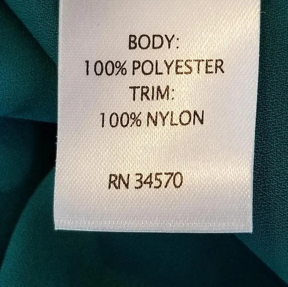 NWT Nicole Miller Green & Black Lace Inset Tie Neck Long Sleeve Blouse L - Picture 7 of 8